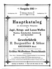 Burgsmüller Waffen-Katalog Ausgabe 1910 (Nachdruck)