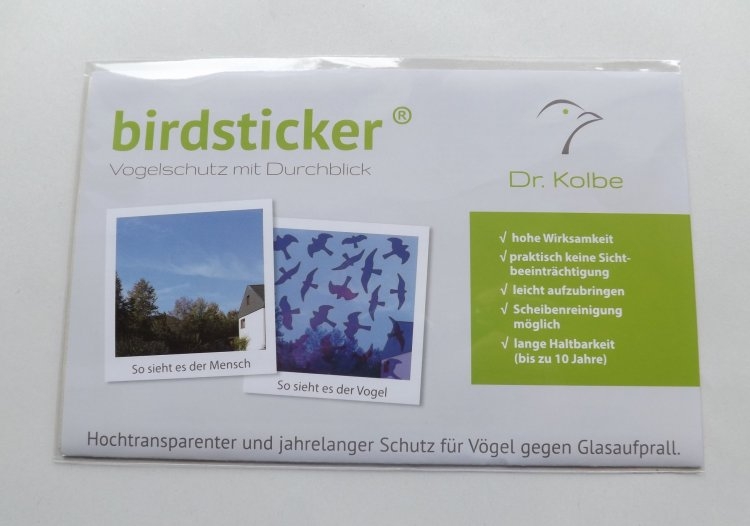 birdsticker 5er-Set Vogelschutz-Aufkleber transparent UV-Aufkleber